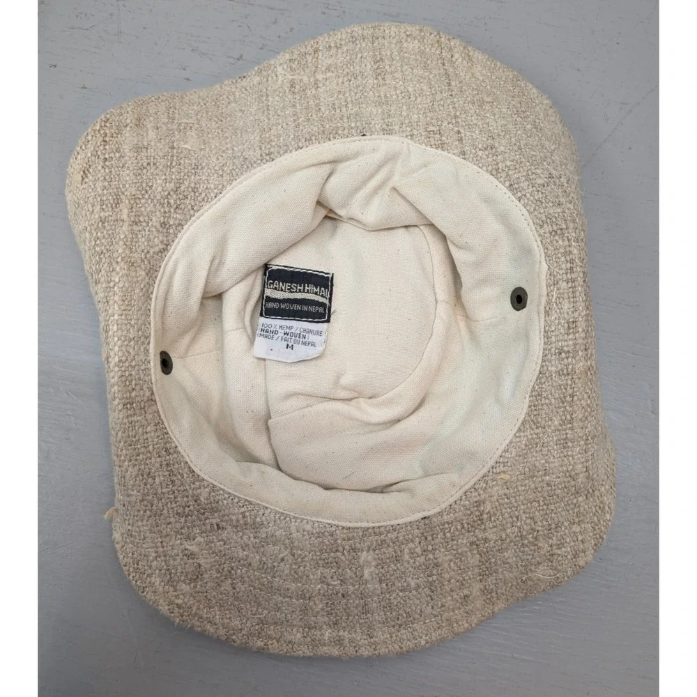 Ganesh Himal Sun Hat Wide Brim Hand Woven in Nepal Travel Classic Beige‎ Size M